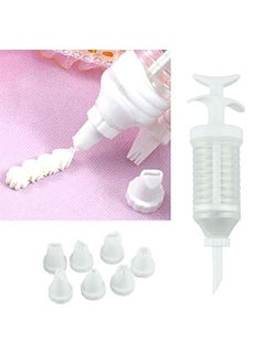 DIGITALWEAR DIGITALWEAR Cake Decorating Icing Syringe Piping Set with 7 Nozzles Cake Decorator Plastic Tools Kit Decorating Beautiful Designs for Cake Decoration  - Image 5