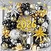 Froova 2026 Graduation Balloon Garland Arch Kit Black Gold Silver Balloon Arch 2026 Graduation Decorations Disco Star Balloons for Grad Celebrations New Year Birthday Party Decorations - Image 2