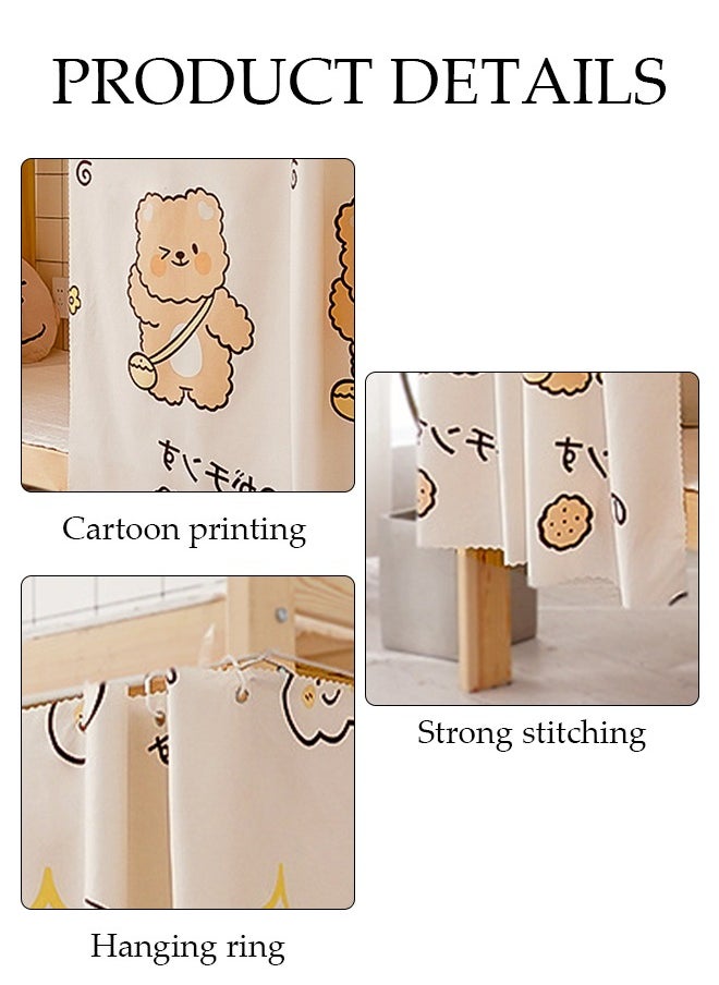 DUNISO Blackout Bottom Bunk Bed Curtains Dormitory Room Lightproof Decorative Roommate Privacy Cover Canopy Photo Background Decor Backdrop Blackout Curtain 2 Panels  - Image 2