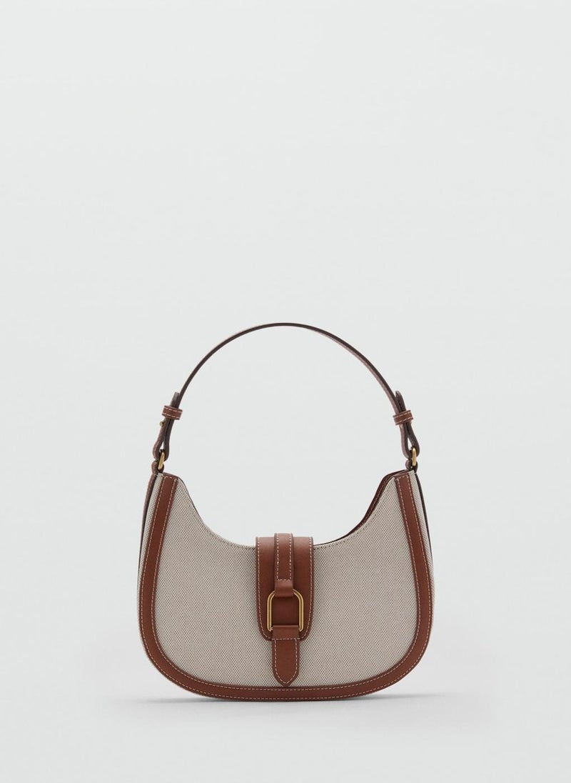 MANGO Contrast Canvas Shoulder Bag  - Image 1