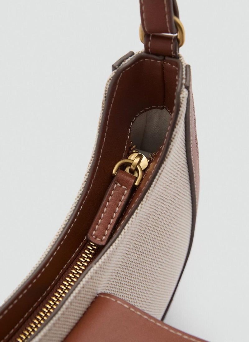 MANGO Contrast Canvas Shoulder Bag  - Image 5
