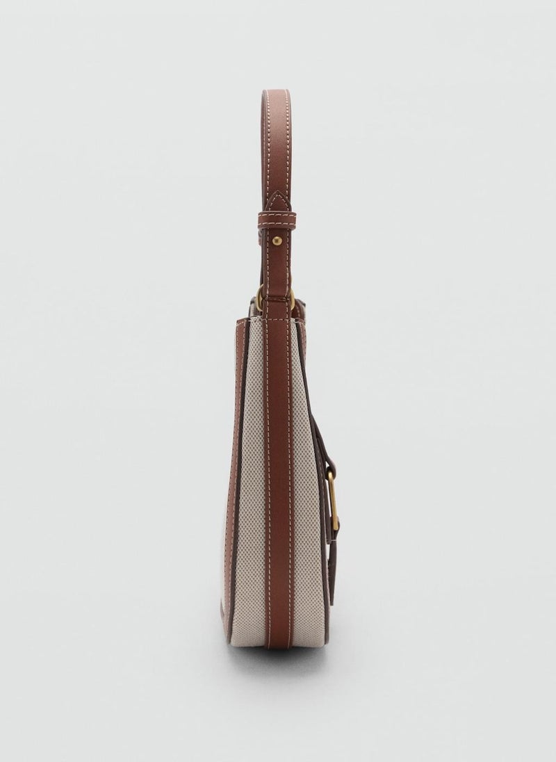 MANGO Contrast Canvas Shoulder Bag  - Image 3