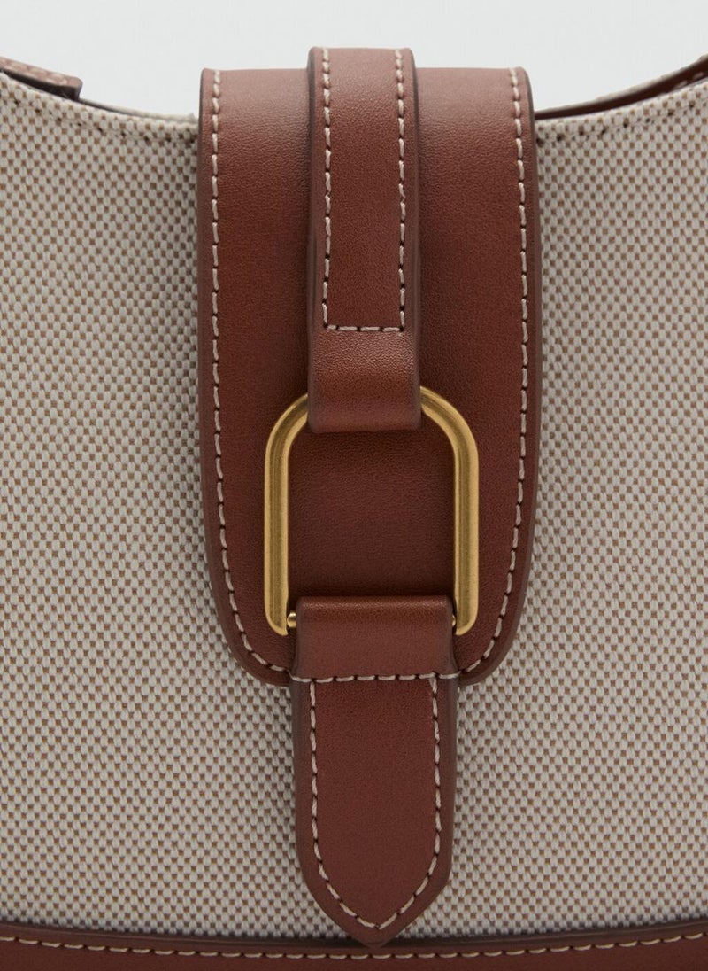 MANGO Contrast Canvas Shoulder Bag  - Image 4