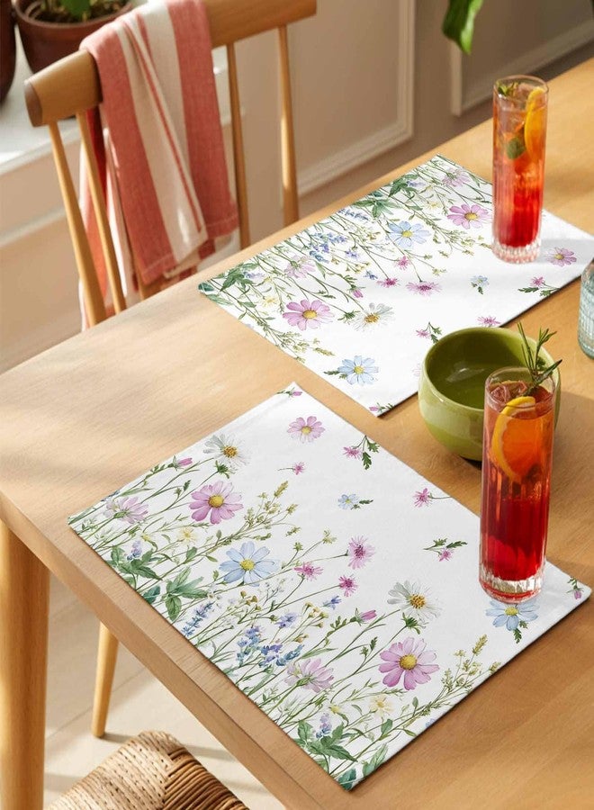 Futuregrace Spring Flower Floral Placemats Set of 6,Non Slip Washable Table Mats Set, Colorful Spring Table Placemats for Kitchen Dining Table,Wedding Holiday Party Decoration - Image 4