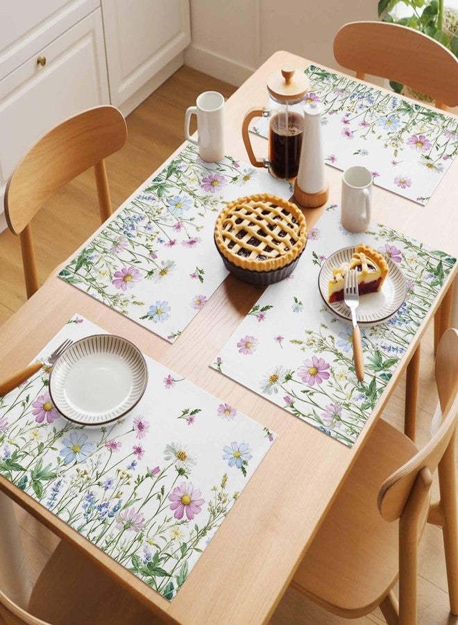 Futuregrace Spring Flower Floral Placemats Set of 6,Non Slip Washable Table Mats Set, Colorful Spring Table Placemats for Kitchen Dining Table,Wedding Holiday Party Decoration - Image 5