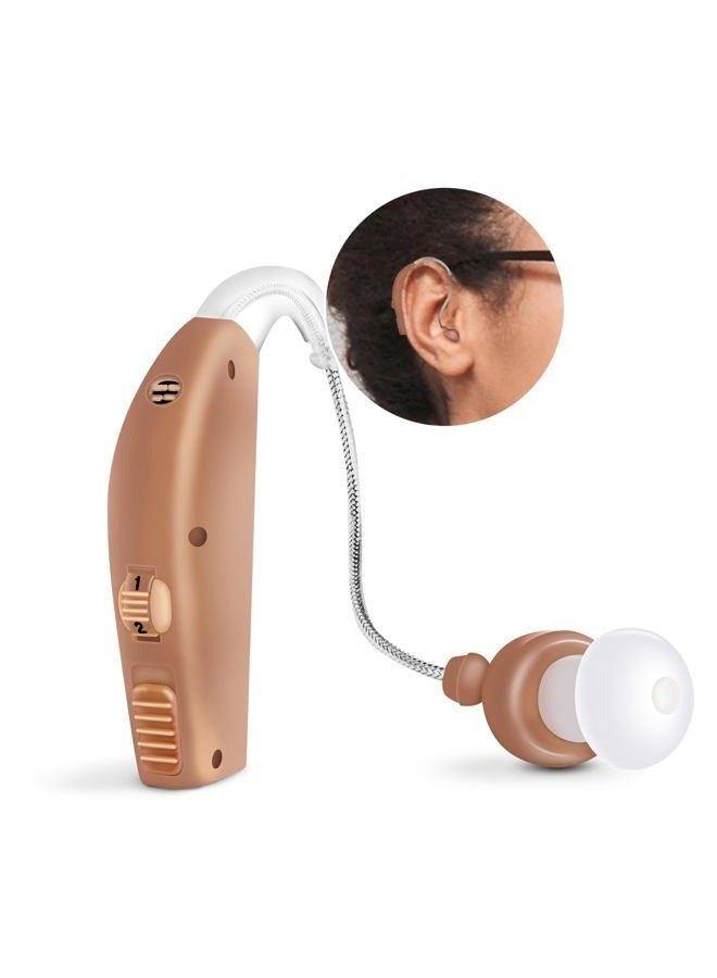 MSA 30X Behind the Ear Sound Amplifier, Amplifies Sound by 30 Times, Lightweight, Virtually Invisible, Comfortable, Adjustable Volume, Fast Charging, Medium Brown, 1ct - Image 1