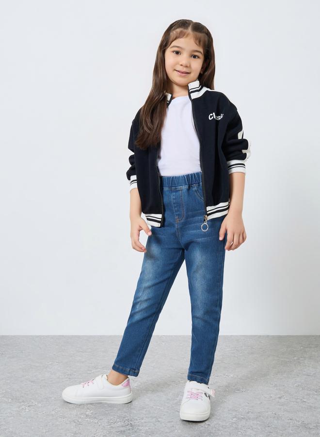 Styli Whiskered Faded Elastic Waist Jeggings - Image 2