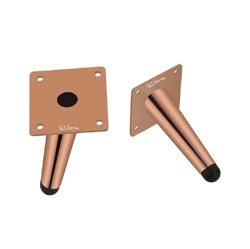 QZibeva 4 Pcs Rose Gold 4 inch Sofa Legs for Bed Furniture Sofa Legs for Furniture Fitting Table Legs Sofa Leg Screw Include - Image 2