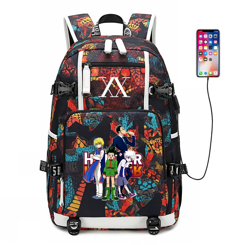 Full-Time Hunter Shoulder Bag Small Jie Ji Schoolbag Cool Pull Pickup Backpack Hunter × Hunter - Image 1
