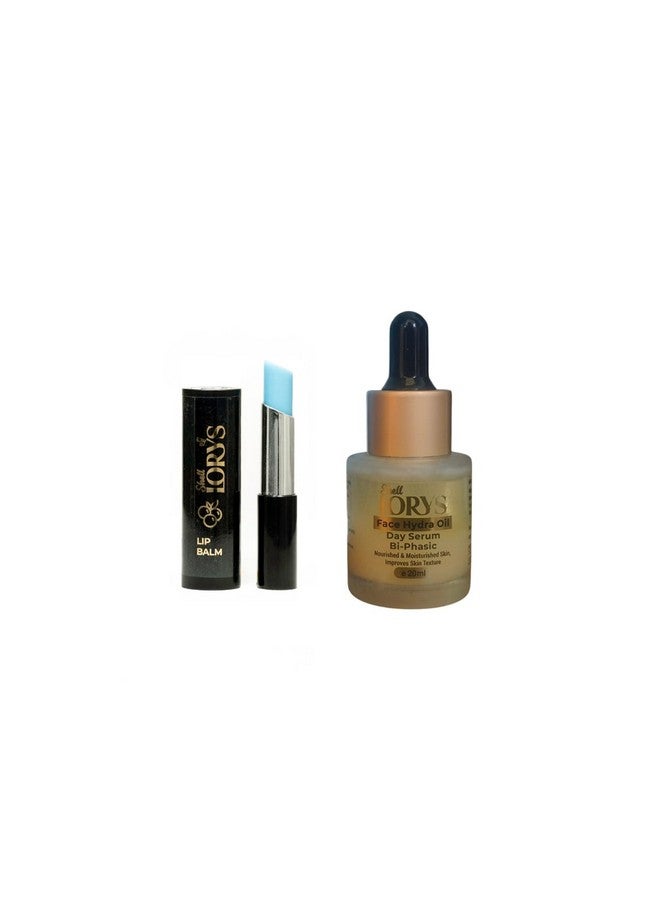 LORYS Lip Balm+Face Hydra Oil (Day Serum) Combo | Black Currant & Geranium | Nourish Lips & Skin | Natural pH Adjustment | Improves Skin Texture | For All Skin Types | For Men & Women (3.5 gm+20 ml) - Image 1