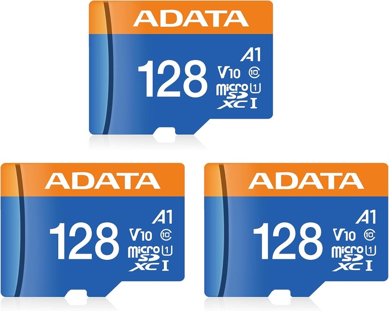 ADATA ADATA Premier 128GB 3Pack MicroSDHCSDXC UHSI Class 10 V10 A1 Memory Card with Adapter Read up to 100 MBs 128GB 3 Pack - Image 1