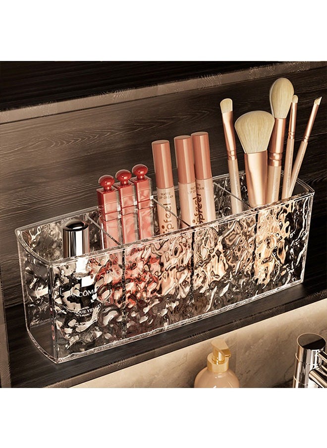 Generic Clear Makeup Brush Storage Box Transparent Acrylic Square Grid Exquisite Lipstick Organizer Box Dress Table Bathroom Waterproof Makeup Tool Holder For Women  - Image 3