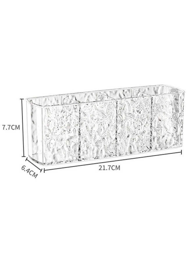 Generic Clear Makeup Brush Storage Box Transparent Acrylic Square Grid Exquisite Lipstick Organizer Box Dress Table Bathroom Waterproof Makeup Tool Holder For Women  - Image 4