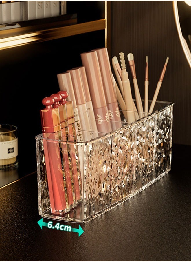 Generic Clear Makeup Brush Storage Box Transparent Acrylic Square Grid Exquisite Lipstick Organizer Box Dress Table Bathroom Waterproof Makeup Tool Holder For Women  - Image 5