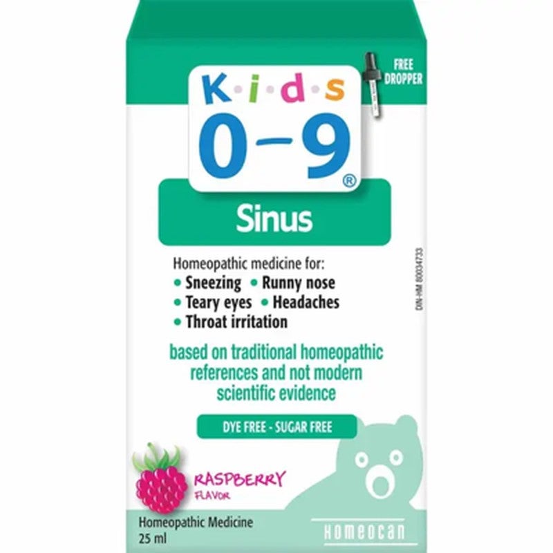 KIDS 0-9 SINUS RASPBERRY LIQUID DROPS 25ML