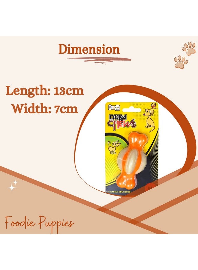 عظمة مقوسة من النايلون غير سامة تفاعلية للكلاب والجراء - (عظمة بولي يوريثين - كبيرة) | لعبة متينة للمضغ والتسنين والتدريب | تقلل من قلق الانفصال - Image 2