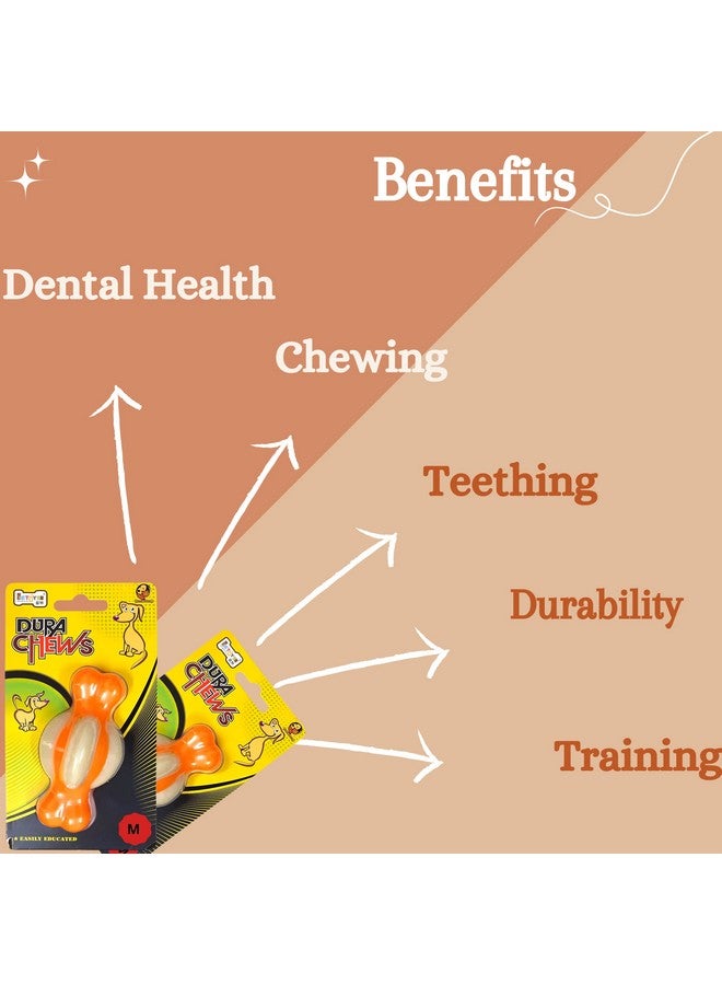 عظمة مقوسة من النايلون غير سامة تفاعلية للكلاب والجراء - (عظمة بولي يوريثين - كبيرة) | لعبة متينة للمضغ والتسنين والتدريب | تقلل من قلق الانفصال - Image 4