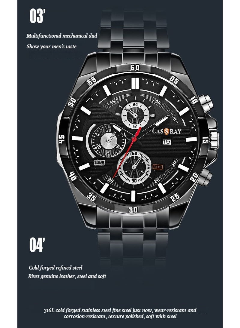 CASSRAY New fully automatic movement men's waterproof stylish sport night light trendy men's watch - Image 2