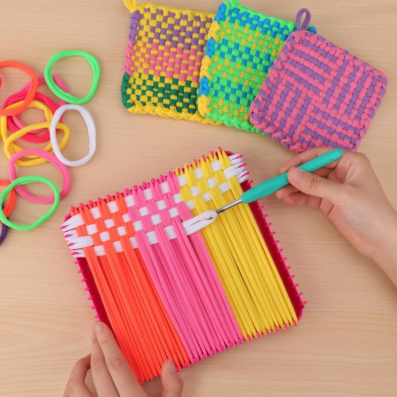 PREBOX Weaving Loom Loop Refill,7 Inch 288 Pcs in 8 Vibrant Colors, Potholder Loops, Loom Refill Loops Craft for Kids - Image 3