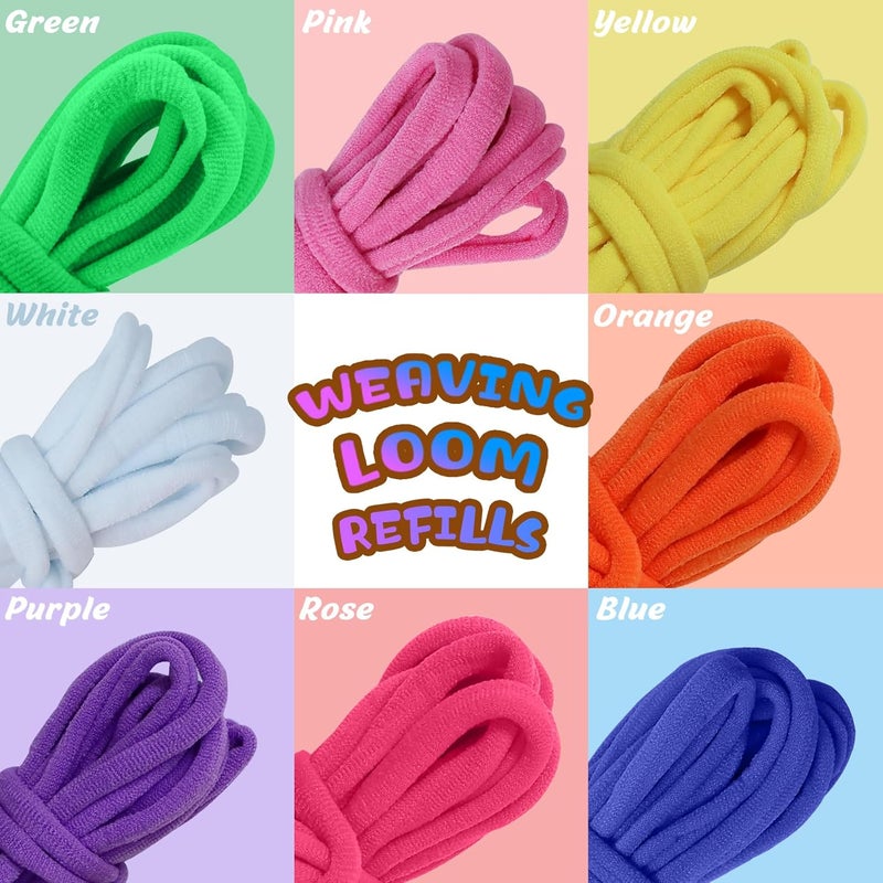 PREBOX Weaving Loom Loop Refill,7 Inch 288 Pcs in 8 Vibrant Colors, Potholder Loops, Loom Refill Loops Craft for Kids - Image 2