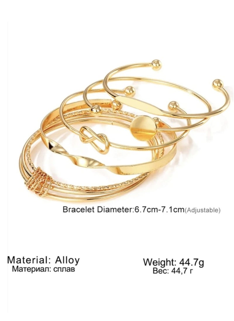 YUCCA - 5 Pieces Bracelet Set for Women Fashion Basic Style Daily Special Occasion Large Set of Bracelets - Image 1