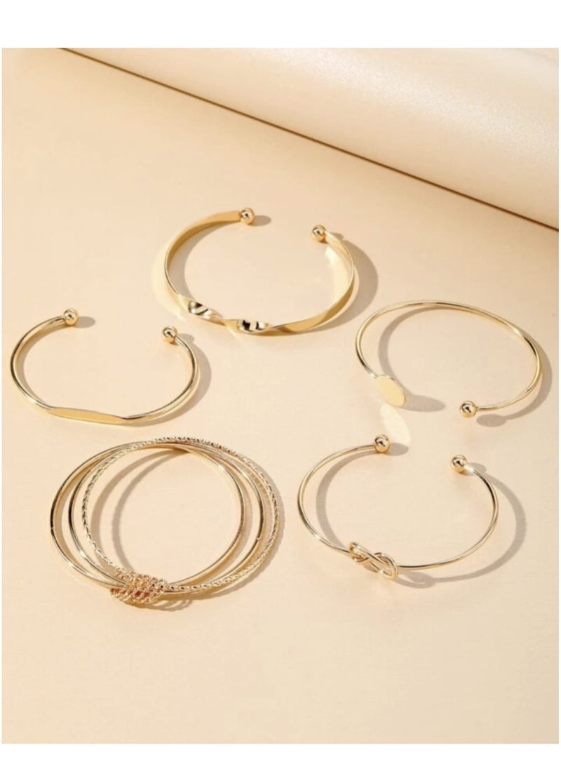 YUCCA - 5 Pieces Bracelet Set for Women Fashion Basic Style Daily Special Occasion Large Set of Bracelets - Image 1