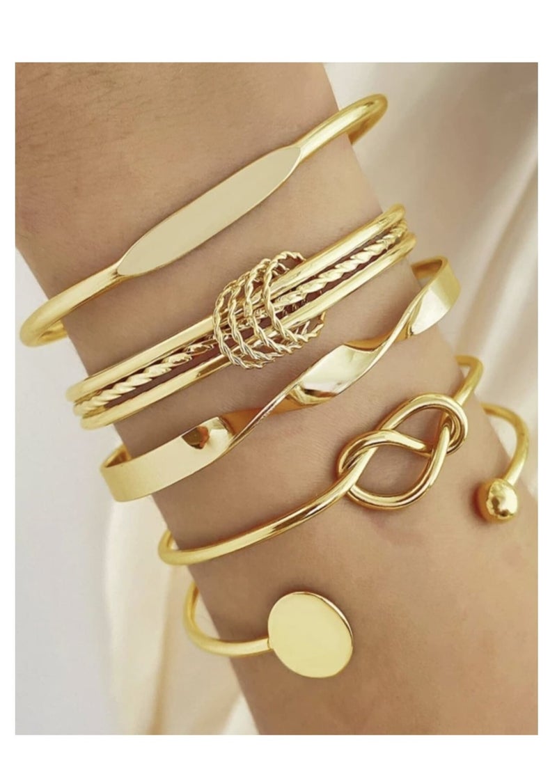 YUCCA - 5 Pieces Bracelet Set for Women Fashion Basic Style Daily Special Occasion Large Set of Bracelets - Image 1
