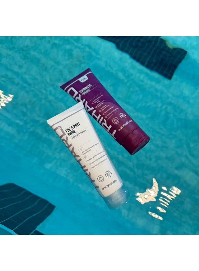TRIHARD Chlorine Defense Swim Shampoo and Conditioner Combo, Protect and Hydrate Hair from Pool & Ocean, Nourishing Pre and Post Swim Chlorine and Hard Water Hair Protection - Image 3