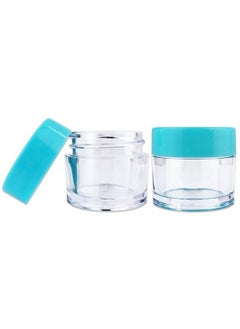 Pana Beauticom® 7 Gram / 7 ML (Quantity: 60 Pieces) Thick Wall Round Leak Proof Clear Acrylic Jars with Teal Lids for Beauty, Cream, Cosmetics, Salves, Scrubs  - Image 3