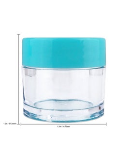 Pana Beauticom® 7 Gram / 7 ML (Quantity: 60 Pieces) Thick Wall Round Leak Proof Clear Acrylic Jars with Teal Lids for Beauty, Cream, Cosmetics, Salves, Scrubs  - Image 2