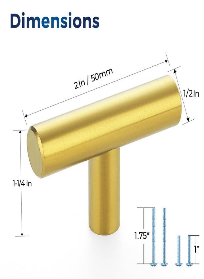 JOY DECOR 30 Pack Cabinet Knobs, Gold Cabinet Handles, 2in Kitchen Cabient Knobs, Single Hole Drawer Knobs for Dresser Drawers - Image 2