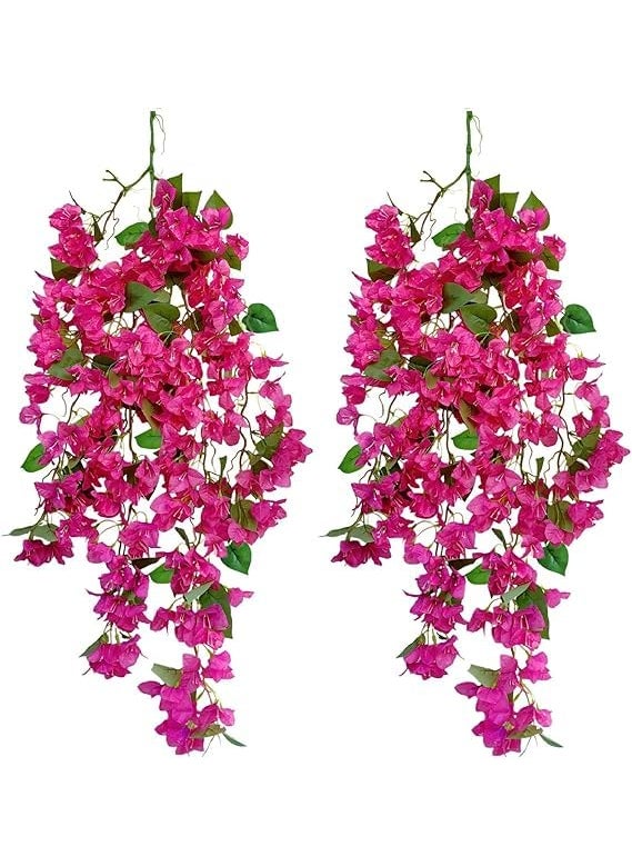 Generic Nutts Flower Bougainvillea Creeper Artificial Hanging Plant Outdoor Indoor Plan Perfect for Party Decoration Wall Pot Wedding Home Office Purple 