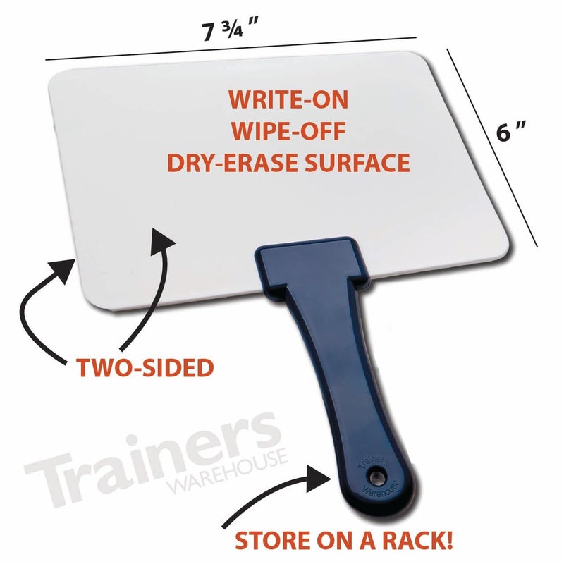 Trainers Warehouse Elite Classroom Set: 12 Double-Sided Dry-Erase White Response Boards | Ultra-Durable, Versatile Answer Paddles for Icebreakers, Voting & More (6" x 7.75") - Image 2