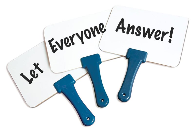 Trainers Warehouse Elite Classroom Set: 12 Double-Sided Dry-Erase White Response Boards | Ultra-Durable, Versatile Answer Paddles for Icebreakers, Voting & More (6" x 7.75") - Image 1