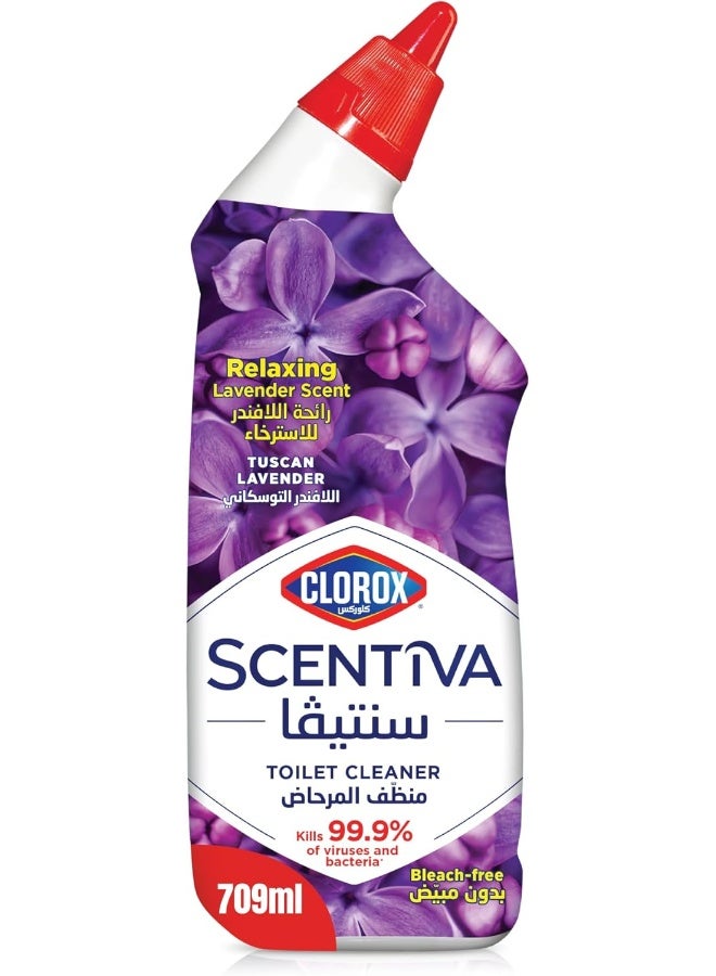 Clorox Scentiva Toilet Cleaner 709 Ml, Tuscan Lavender, Bleach Free Toilet Bowl Cleaner - Image 1