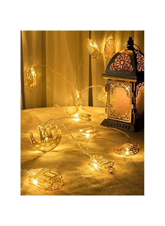Arabest 9.8 ft Ramadan Eid Decoration with Moon Star Lantern for Islamic Home Garden Party - White LED Lights  - Image 2