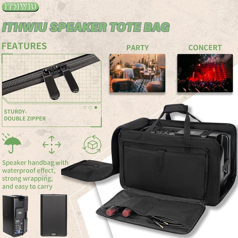 ITHWIU Speaker Carrying Bag with Thickened Sponge for Compact 10" Speaker Cabinets; Heavy-Duty Fits QSC K10, Yamaha DXR10 and more (IT-TOTE10), Black - Image 2