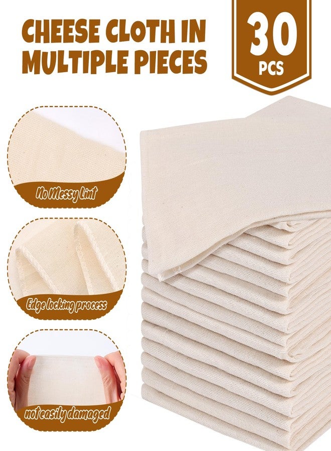 FUMILE 30 PCS Reusable Cheese Cloths for Straining, 20x20 Inch, Organic Cotton Cheese Cloths Unbleached,Cheese Cloth Reusable With Hemmed Edge for Straining Liquid,Cheese Making,Juicing,Baking,Cooking Turkey - Image 3