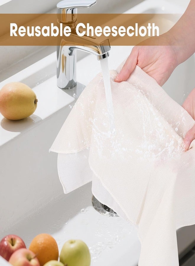 FUMILE 30 PCS Reusable Cheese Cloths for Straining, 20x20 Inch, Organic Cotton Cheese Cloths Unbleached,Cheese Cloth Reusable With Hemmed Edge for Straining Liquid,Cheese Making,Juicing,Baking,Cooking Turkey - Image 5