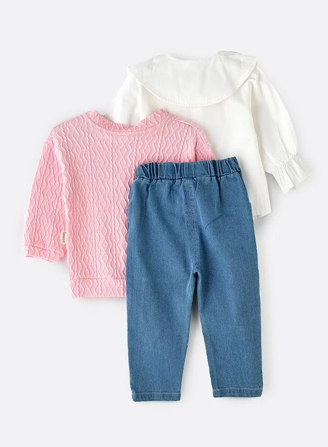 بيبي كلو Cute Bunny Collar 3 piece Set for Girls