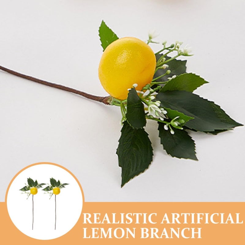 Lemon Napkin Rings With Artificial Branches For Table Decoration 3 Pieces Set - Image 5