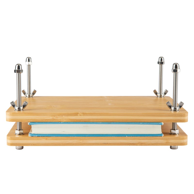 pamctry Bamboo Wooden Book Press for Bookbinding Portable Bookbinding Machine and Book Press 116 x 79 inches - Image 2