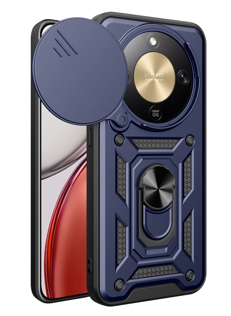 general Compatible with Honor X9d 5G Case, with Slide Camera Cover Heavy Duty Military Grade Shockproof Magnetic Ring Holder Kickstand Case