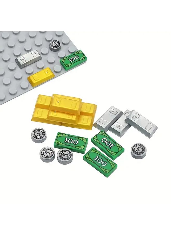 Silver Building Blocks Set 100 Pcs Treasure Gem Coin Bricks Educational Toy - Image 1