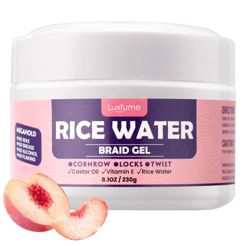 Luxfume Braiding Gel Extra Hold 8.1 Oz - Great For Braids,Twist, Locs & Smooth Edges - Braid Gel Extreme Hold Adds High Shine,Edge Control,No White Residue,Braiding Hair Gel 230g - Image 1