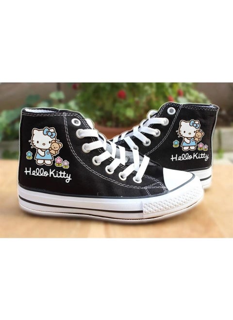 Touz Moda Hello Kitty & Friends Printed Black Canvas Shoes