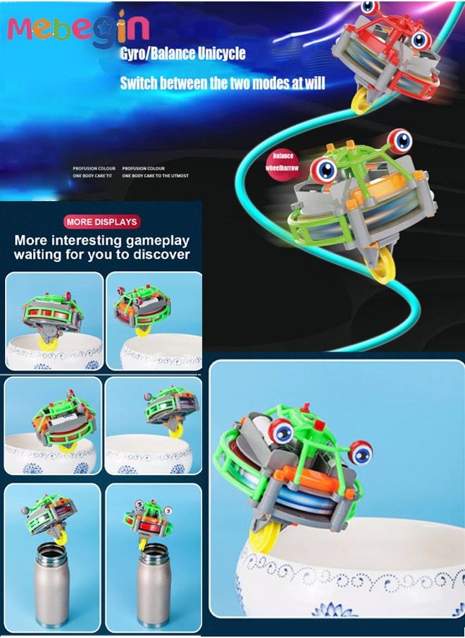MEBEGIN - 2 in 1 Spinner Toy, Creative Anti-gravity Unicycle, Balanced Frog-shaped Toy, Unique Light-Up Gaming Spinner Toy with Smooth Edges, Designed with Unicycle Shape, Made Of ABS Plastic, 9*9*10cm - Image 1
