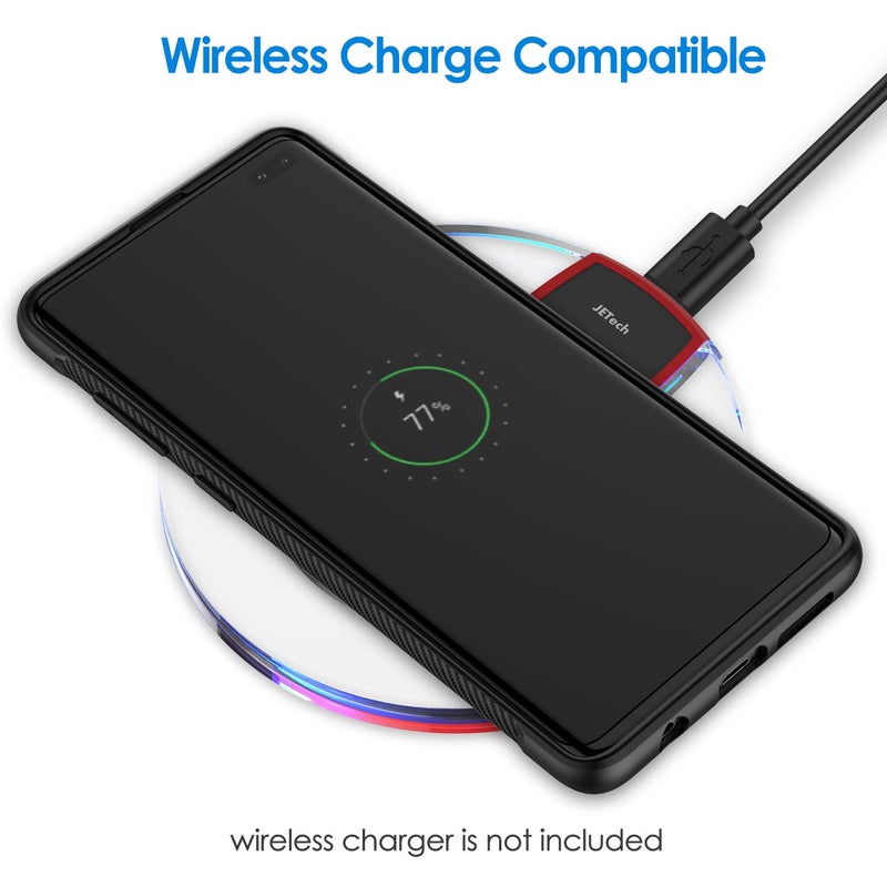 JETech Slim Fit Case for Samsung Galaxy S10 Plus S10+, Thin Phone Cover with Shock-Absorption and Carbon Fiber Design (Black) - Image 3