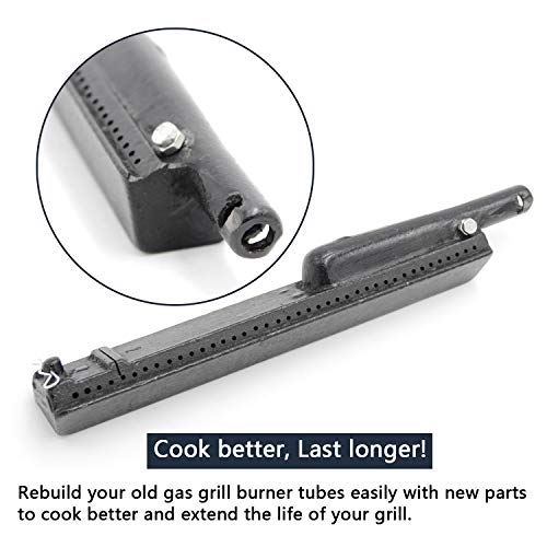 Hongso 13 3/4 Inch Cast Iron Burner Replacement Parts for Charbroil Front Avenue 463242304, Charbroil 463240804, 463240904, 463251505, 463247004, 463261406, Thermos 461230403, Centro, Kirkland Models - Image 4