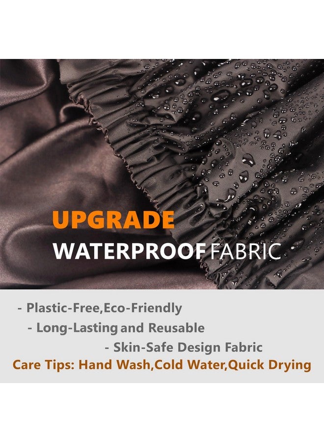 Himoswis Shower Cap For Braidsextra Large Shower Cap For Womenbraid Shower Cap For Long Braidsadjustable Jumbo Shower Cap Reusable Waterproof For Thick Long Hairlocs (Xlargesatin Lined Black) - Image 5